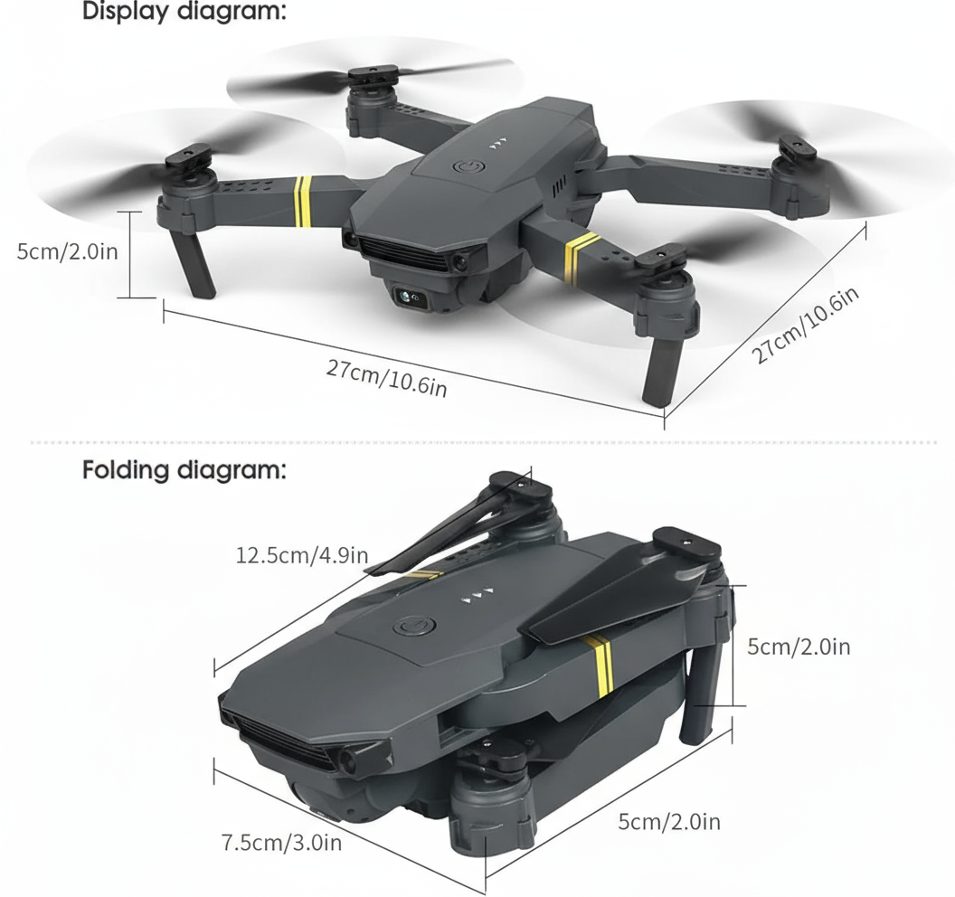 4K HD Dual Camera RC FPV WiFi Portable Wide Angle Foldable Quadcopter Drone