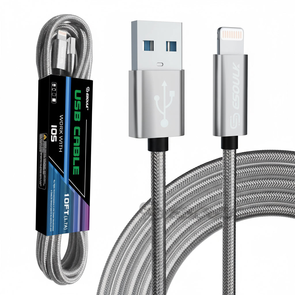 10FT USB Cable For IPhone XS/XR/XS MAX 1.7A